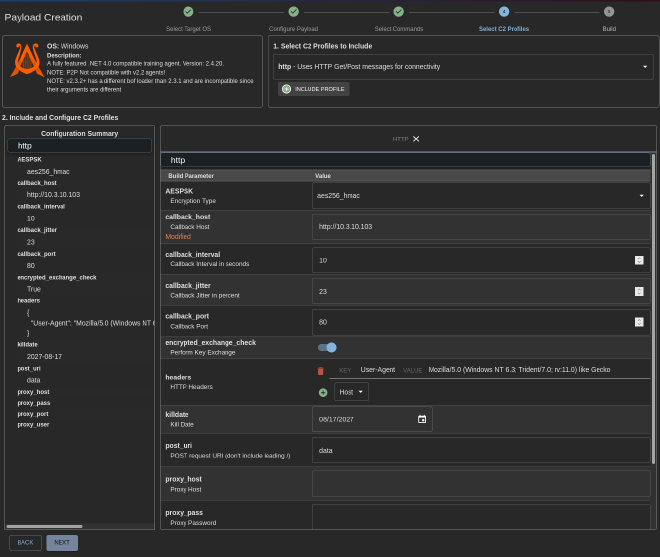 Include and Configure C2 Profiles