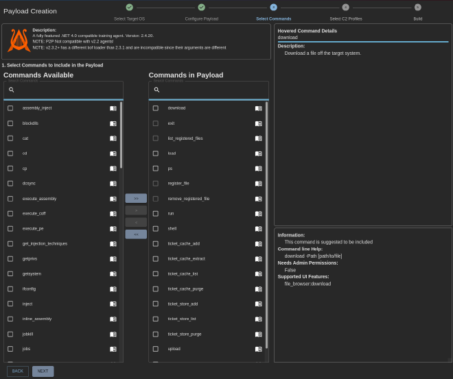 Payload Commands